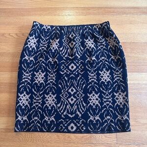 Charter Club Black and Brown Cotton Pencil Skirt Size Large